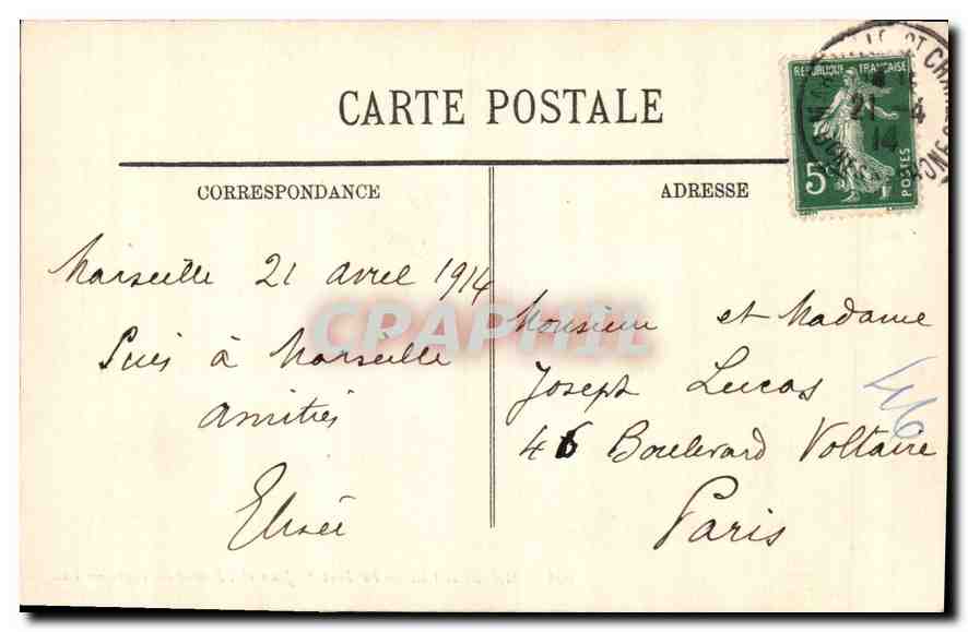 CPA Marseille Le Fort St Jean et l'Entree du Port  — Rückseite