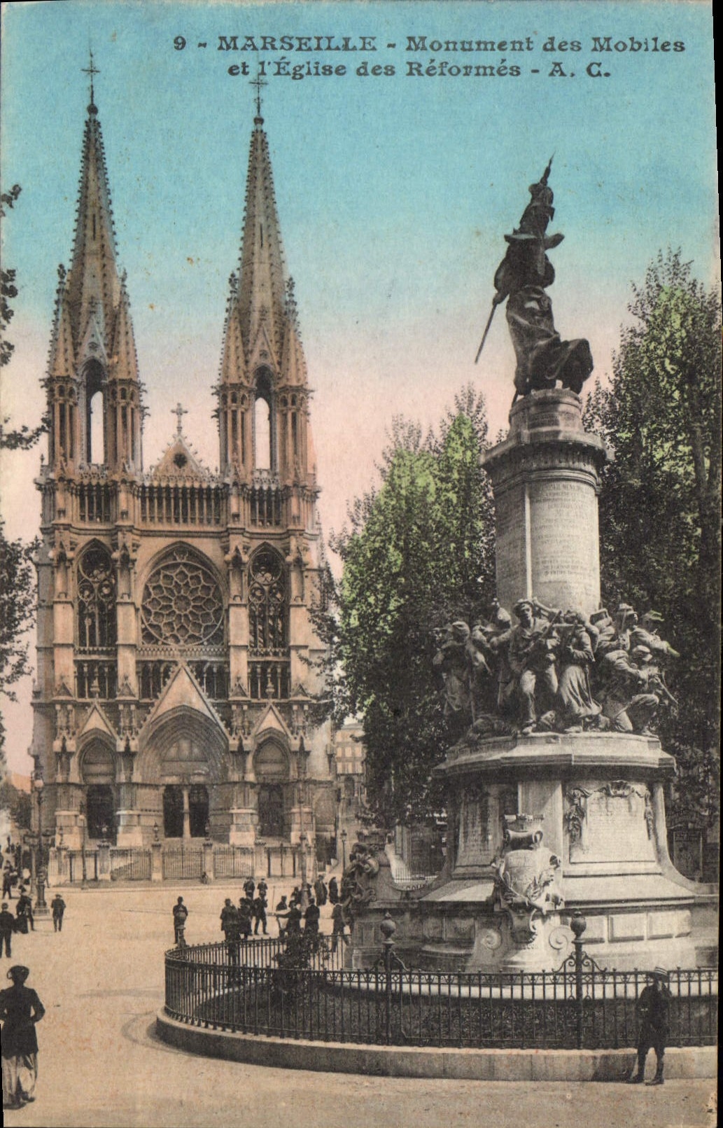 Marseille - Monument des Mobiles et l'Église des Réformées - A. C.