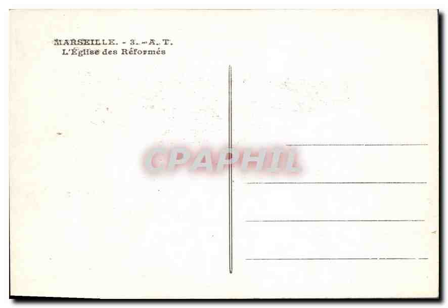 CPA Marseille L'Eglise des Reformes  — Rückseite