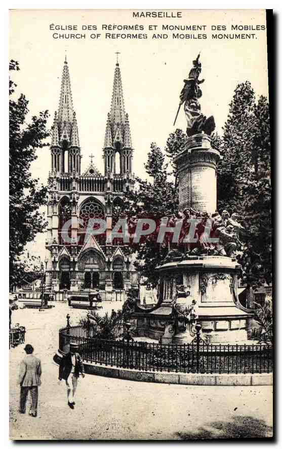 Marseille — Kirche der Reformierten und Denkmal der Mobiles — Graphil