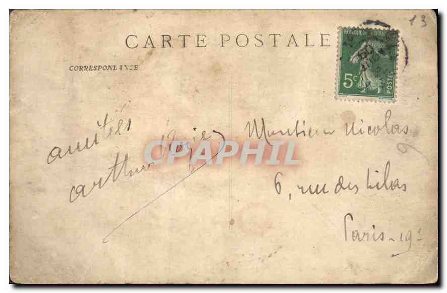 CPA Marseille Cours du Chapitre Les Danaides  — Rückseite