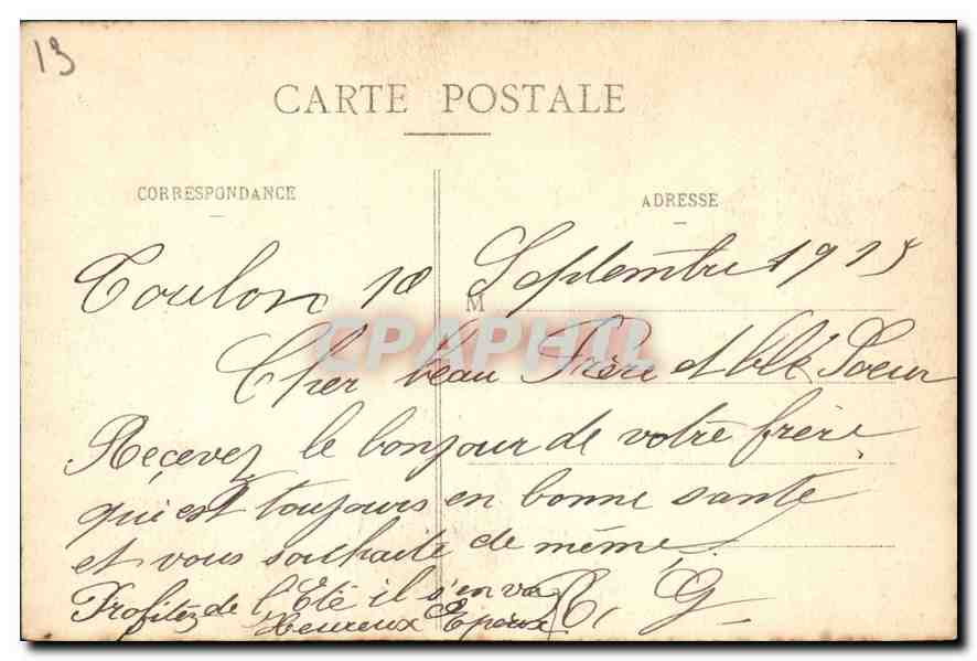 CPA Marseille La Cannebiere  — Rückseite