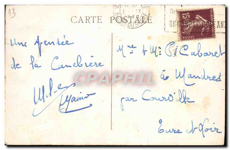 CPA Marseille La Canebiere  — Verso