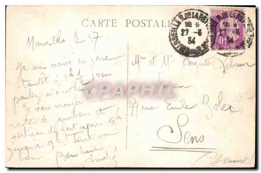 Marseille — Le Fort Saint Jean — Éditeur non identifié, n° de série non visible — Verso