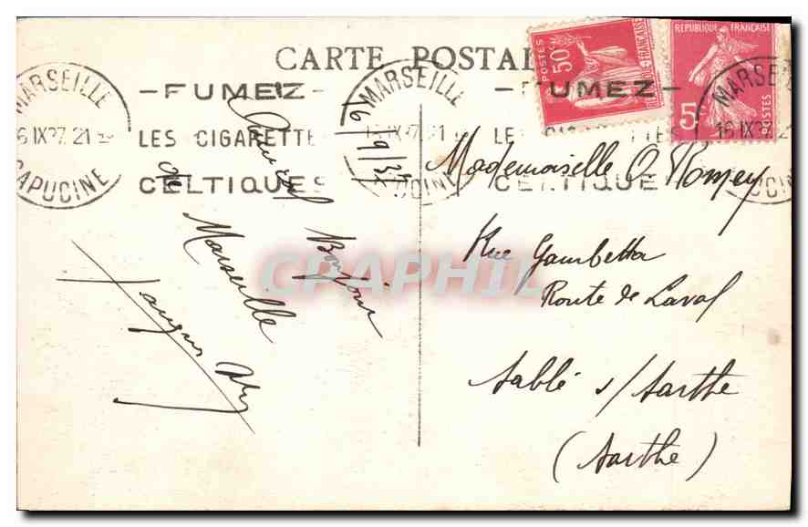 CPA Marseille Le Fort Saint Jean et la Cathedrale  — Rückseite