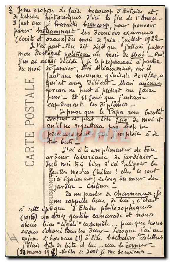 CPA Marseille La Bourse  — Rückseite