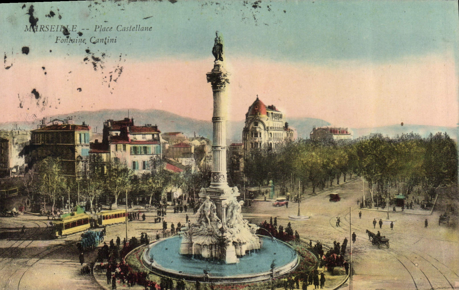 CPA Marseille Place Castellane Fontaine Cantini 
