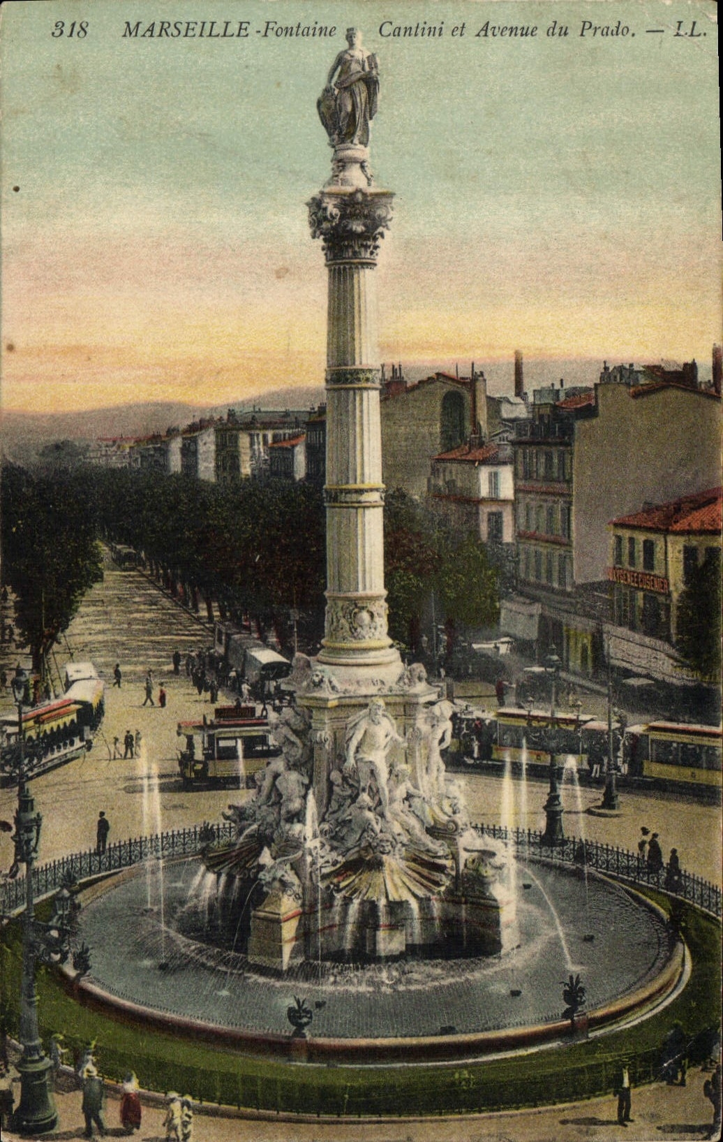 MARSEILLE-Fontaine Cantini et Avenue du Prado — I.L. — n° 318