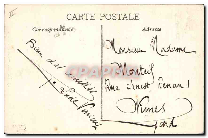 CPA Marseille Fontaine Cantini  — Back