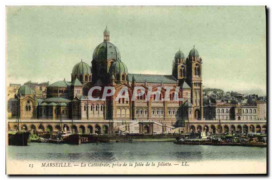 Marseille — La Cathédrale, prise de la Jetée de la Joliette — LL.