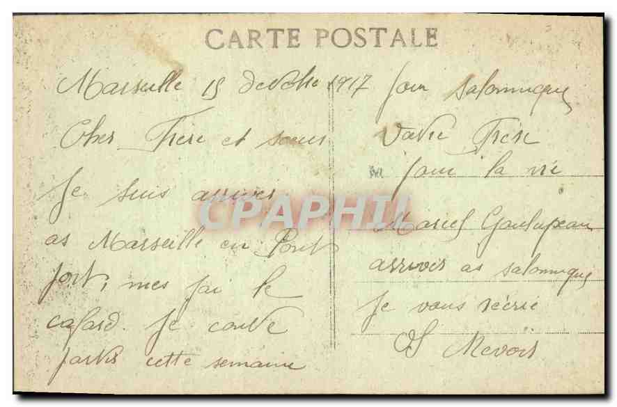 CPA Marseille Notre Dame de la Garde  — Rückseite