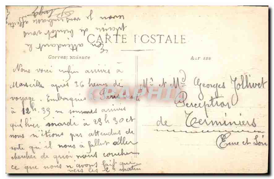 CPA Marseille Notre Dame de la Garde  — Rückseite