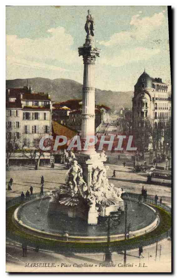 CPA Marseille Place Castellane Fontaine Cantini 