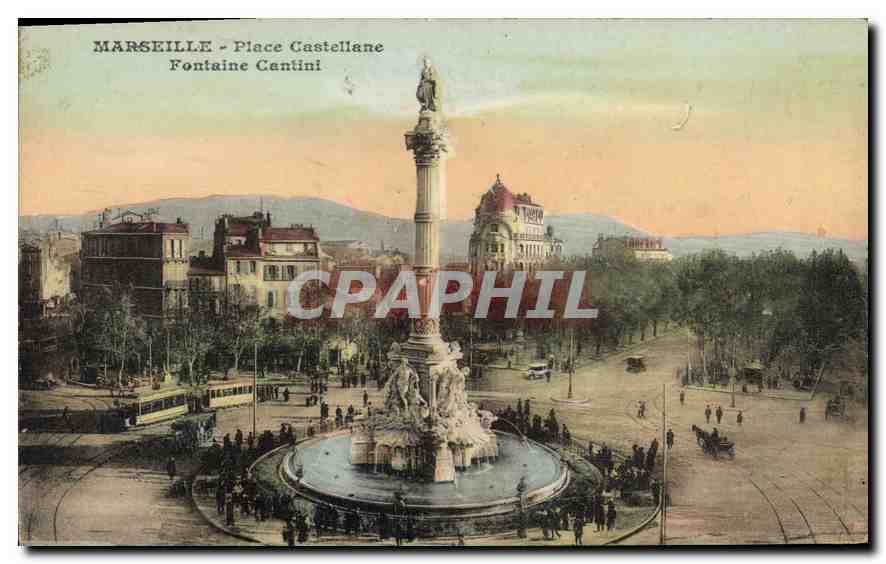 CPA Marseille Place Castellane Fontaine Cantini 