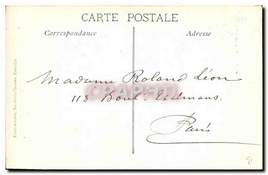 CPA Marseille Notre Dame de la Garde  — Rückseite