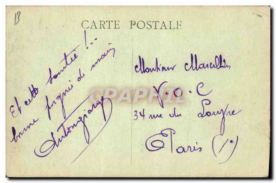 CPA Marseille Baie du Prophete  — Verso