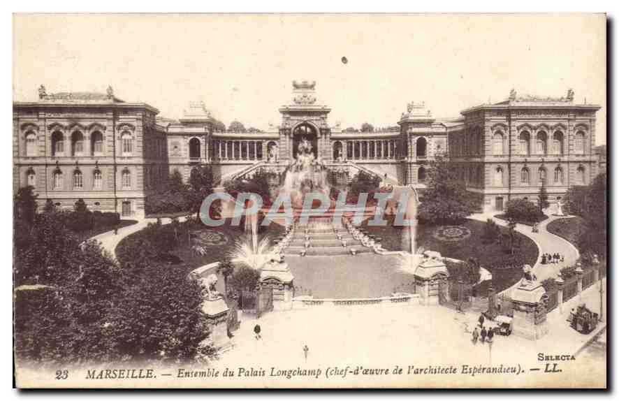Marseille — Ensemble du Palais Longchamp (chef-d'œuvre de l'architecte Espérandieu) — Selecta — n°23