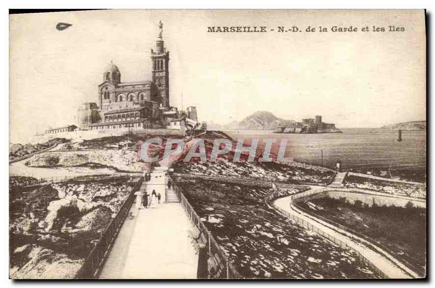 CPA Marseille Notre Dame de la Garde et les Iles 