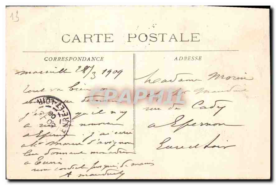 CPA Marseille Notre Dame de la Garde  — Rückseite
