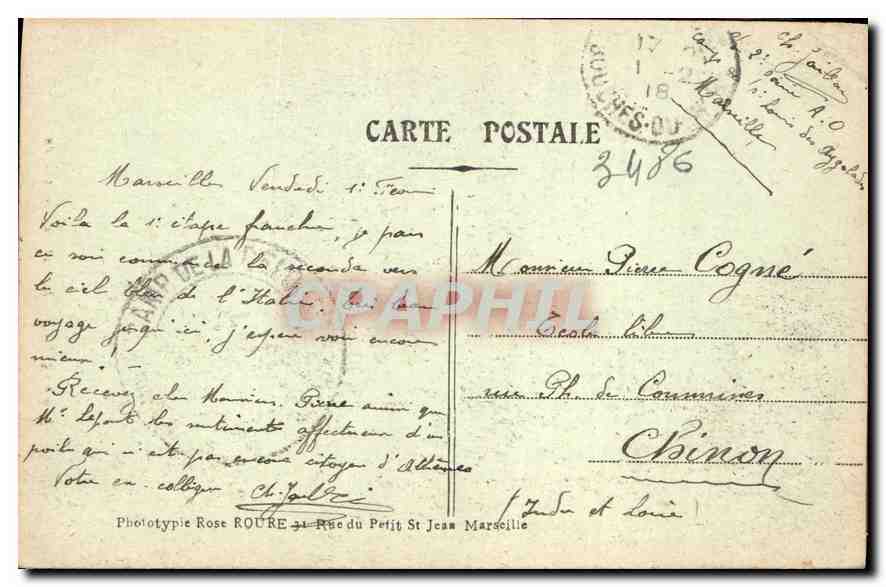 CPA Marseille Notre Dame de la Garde  — Rückseite