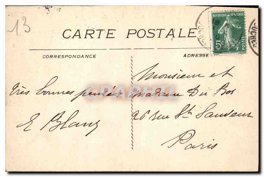 CPA Marseille Le Chateau d'If  — Verso