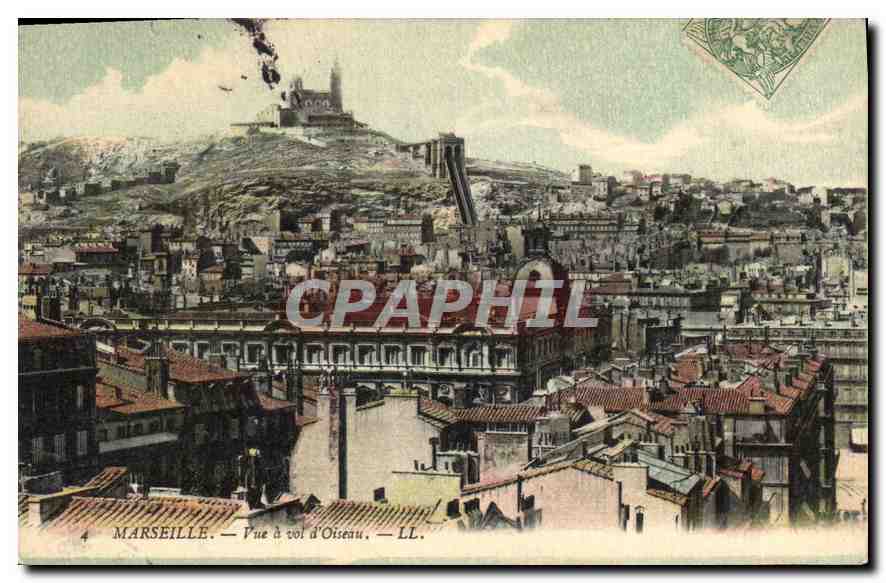 CPA Marseille Vue a vol d'Oiseau 