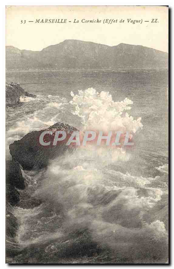 CPA Marseille La Corniche Effet de Vague 
