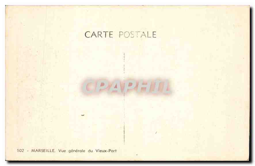 CPA Marseille Vue generale du Vieux Port  — Rückseite