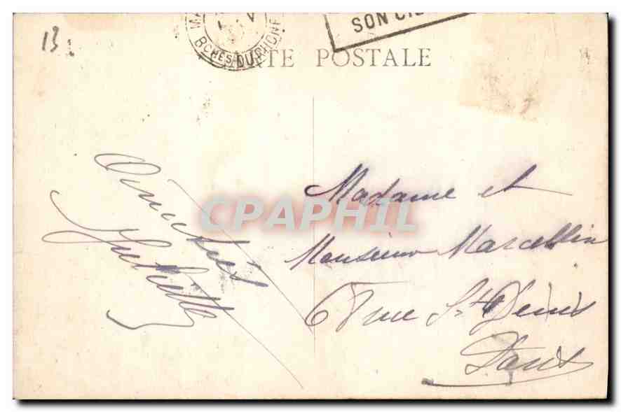 CPA Marseille Le Prophete  — Verso