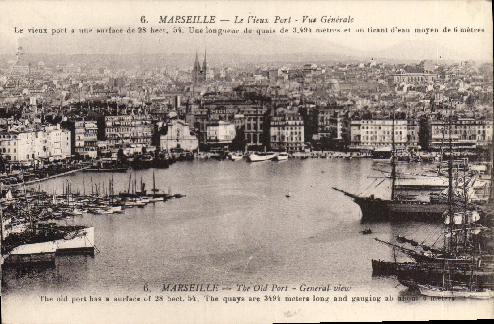 CPA Marseille Le Vieux Port Vue Generale 