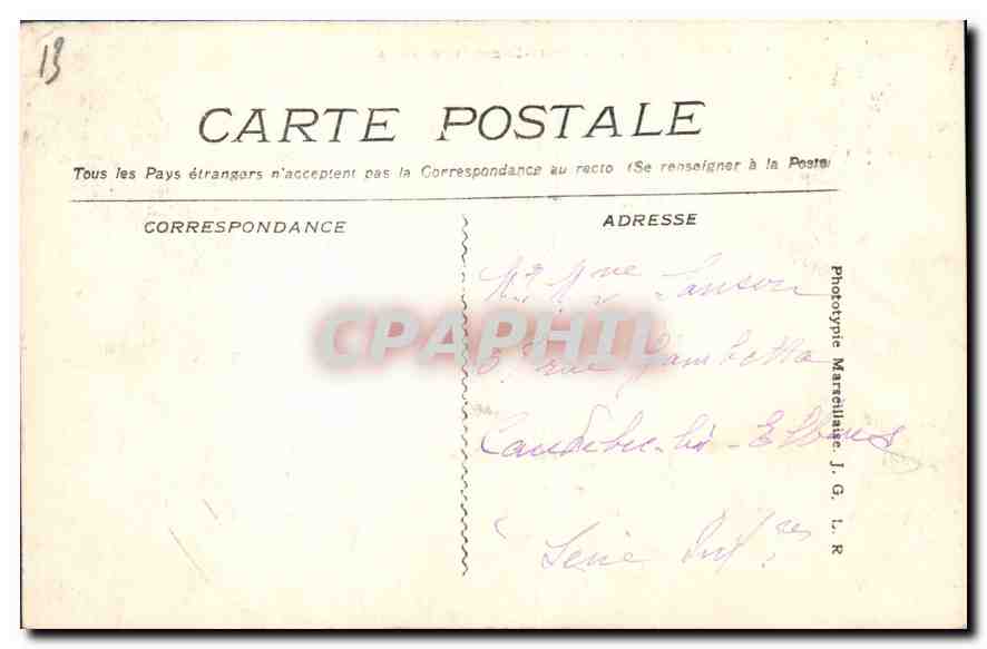 CPA Marseille Notre Dame de la Garde  — Rückseite