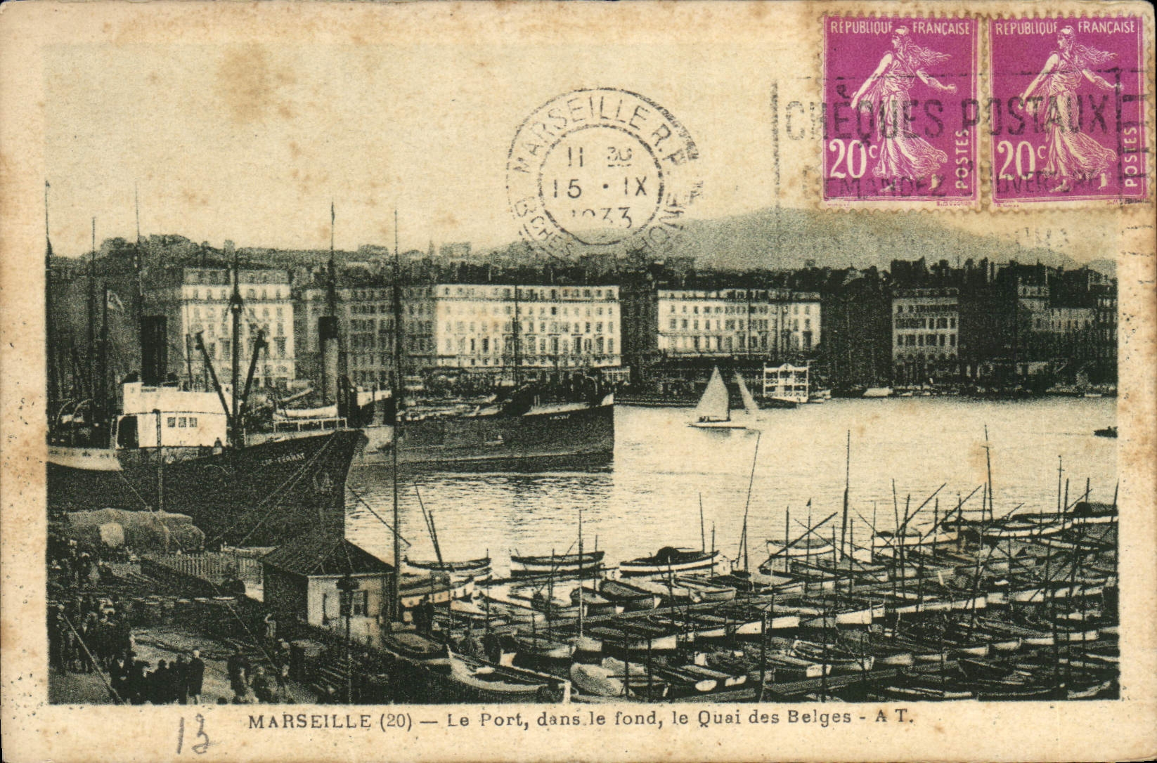 Marseille (20) — Le Port, dans le fond, le Quai des Belges — A.T.