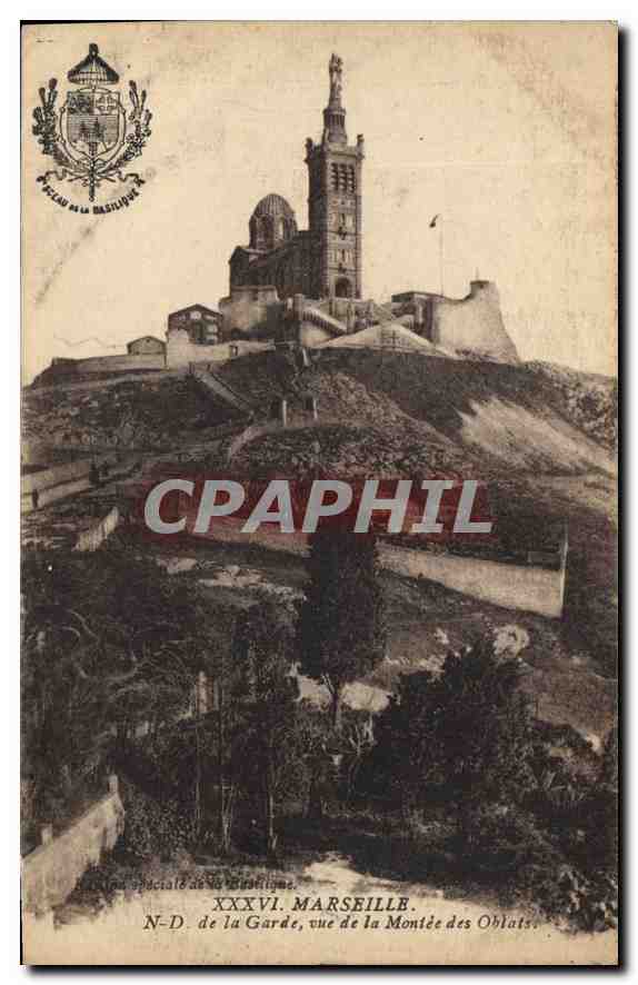 CPA Marseille Notre Dame de la Garde vue de la Montee des Oblats 