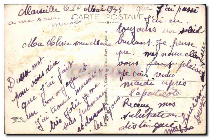 CPA Marseille La Corniche et le Prophete  — Verso