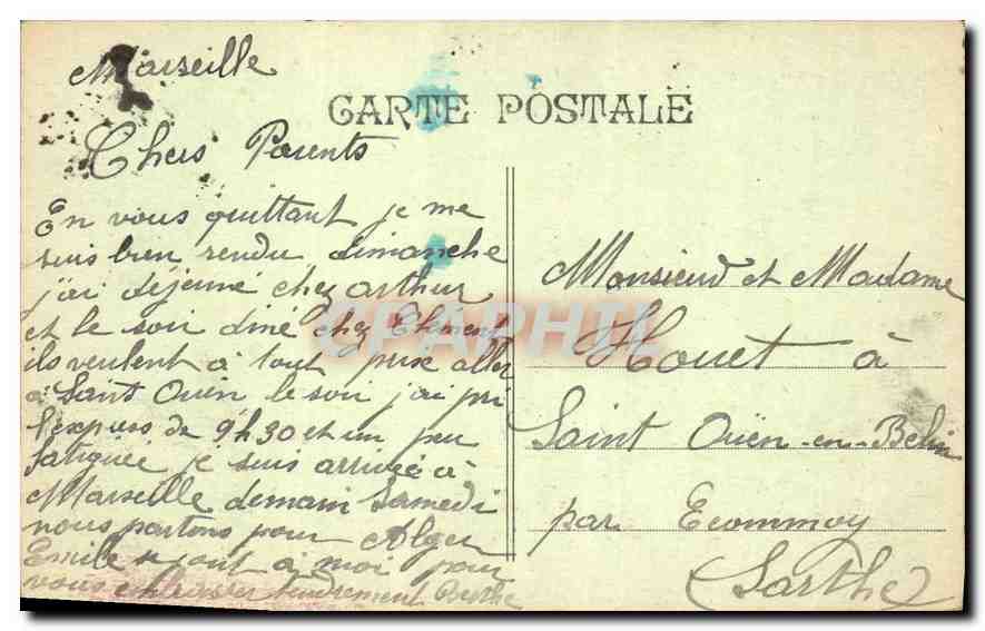 CPA Marseille Vue generale sur Notre Dame de la Garde  — Rückseite