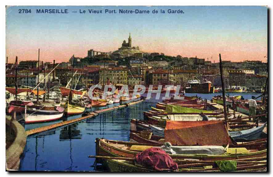 CPA Marseille Le Vieux Port Notre Dame de la Garde 