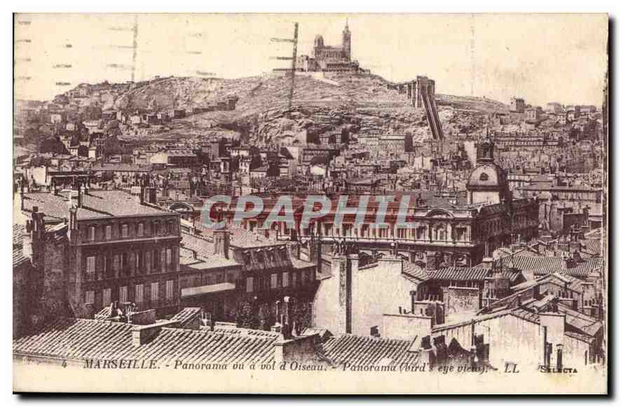 CPA Marseille Panorama vu a vol d'Oiseau Panorama 