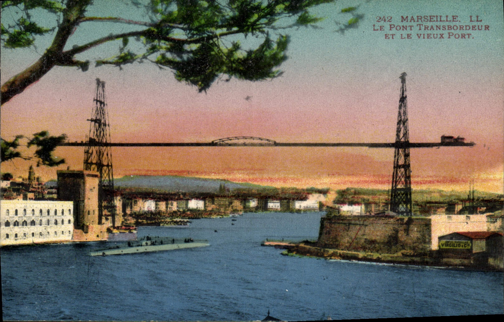 CPA Marseille Le Pont Transbordeur et le Vieux Port 