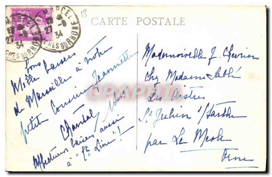 CPA Marseille Notre Dame de la Garde et le Chateau d'If  — Verso