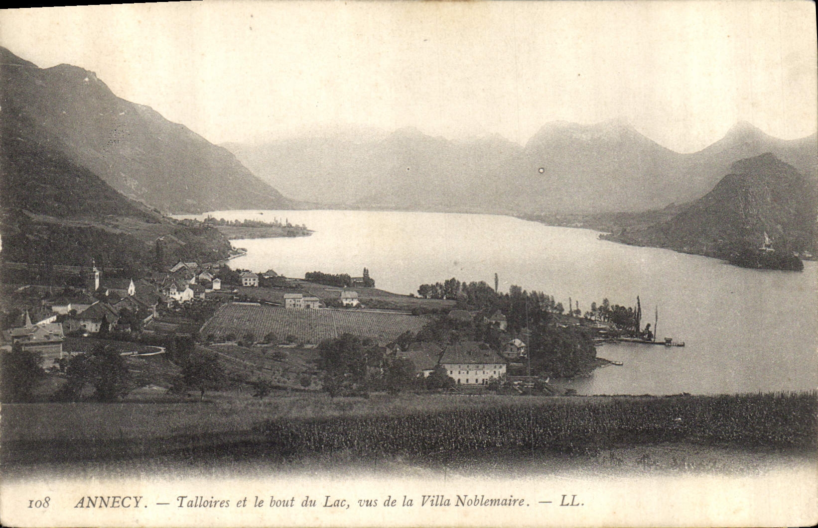 Annecy — Talloires et le bout du Lac, vus de la Villa Noblemairie — LL. N° 108