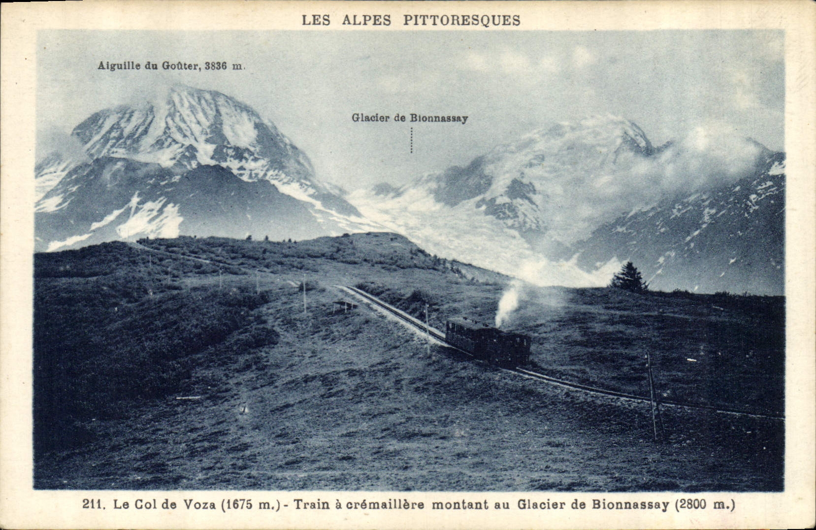 CPA Les Alpes Pittoresques Le Col de Voza Train a Cremaillere montant au Glacier de Bionnassay 