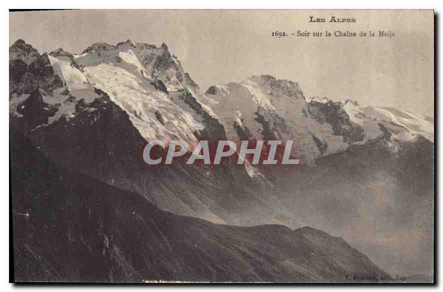 CPA Les Alpes Soir sur la Chaine de la Meije 
