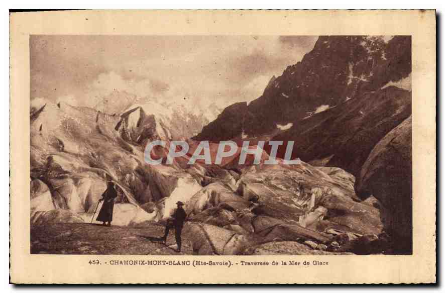 Chamonix-Mont-Blanc (Haute-Savoie) — Traversée de la Mer de Glace — L. Fauraz, édit.
