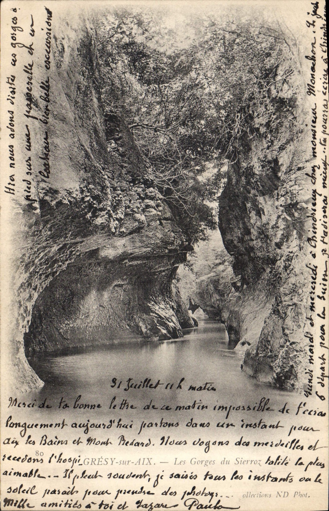 CPA Gresy sur Aix Les Gorges du Sierroz Bateau