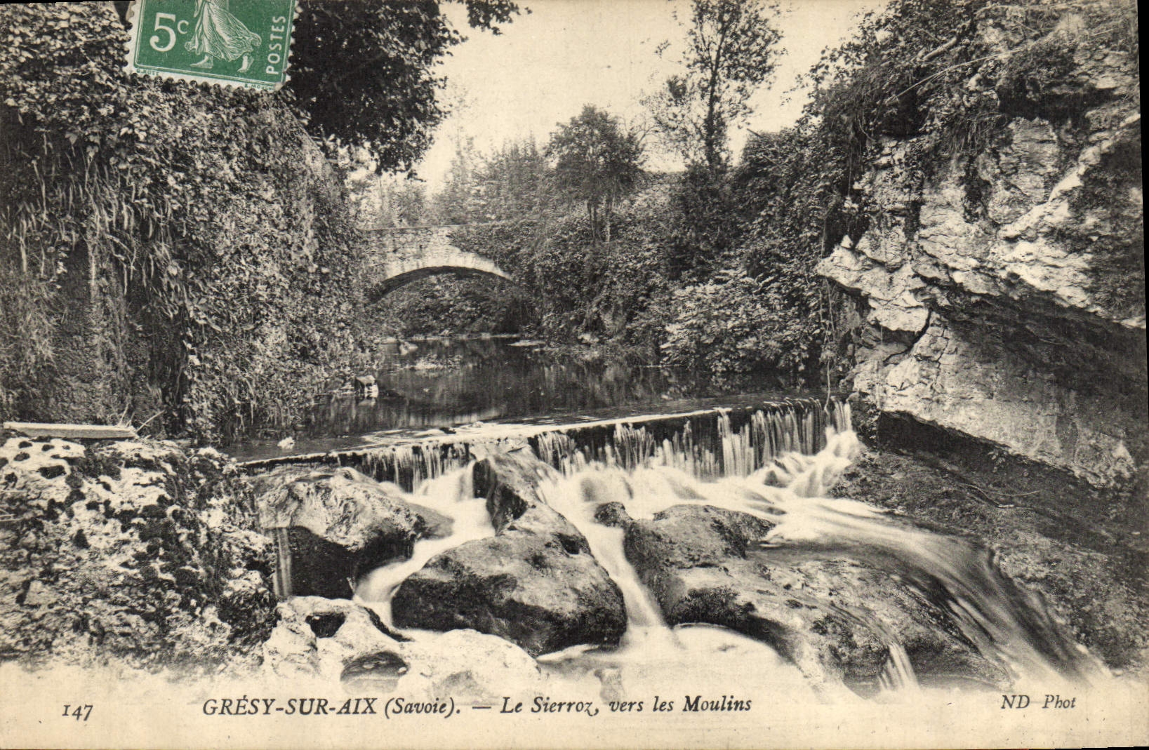 CPA Gresy sur Aix Savoie Le Sierroz vers les Moulins 