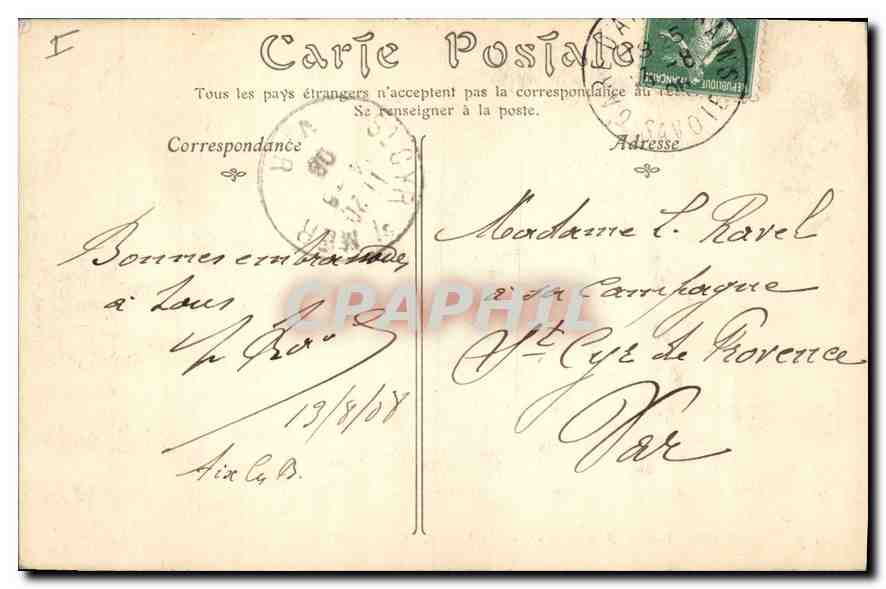 CPA Gresy sur Aix Savoie Le Sierroz vers les Moulins  — Rückseite