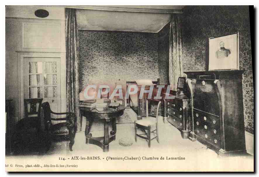 CPA Aix les Bains Pension Chabert Chambre de Lamartine 