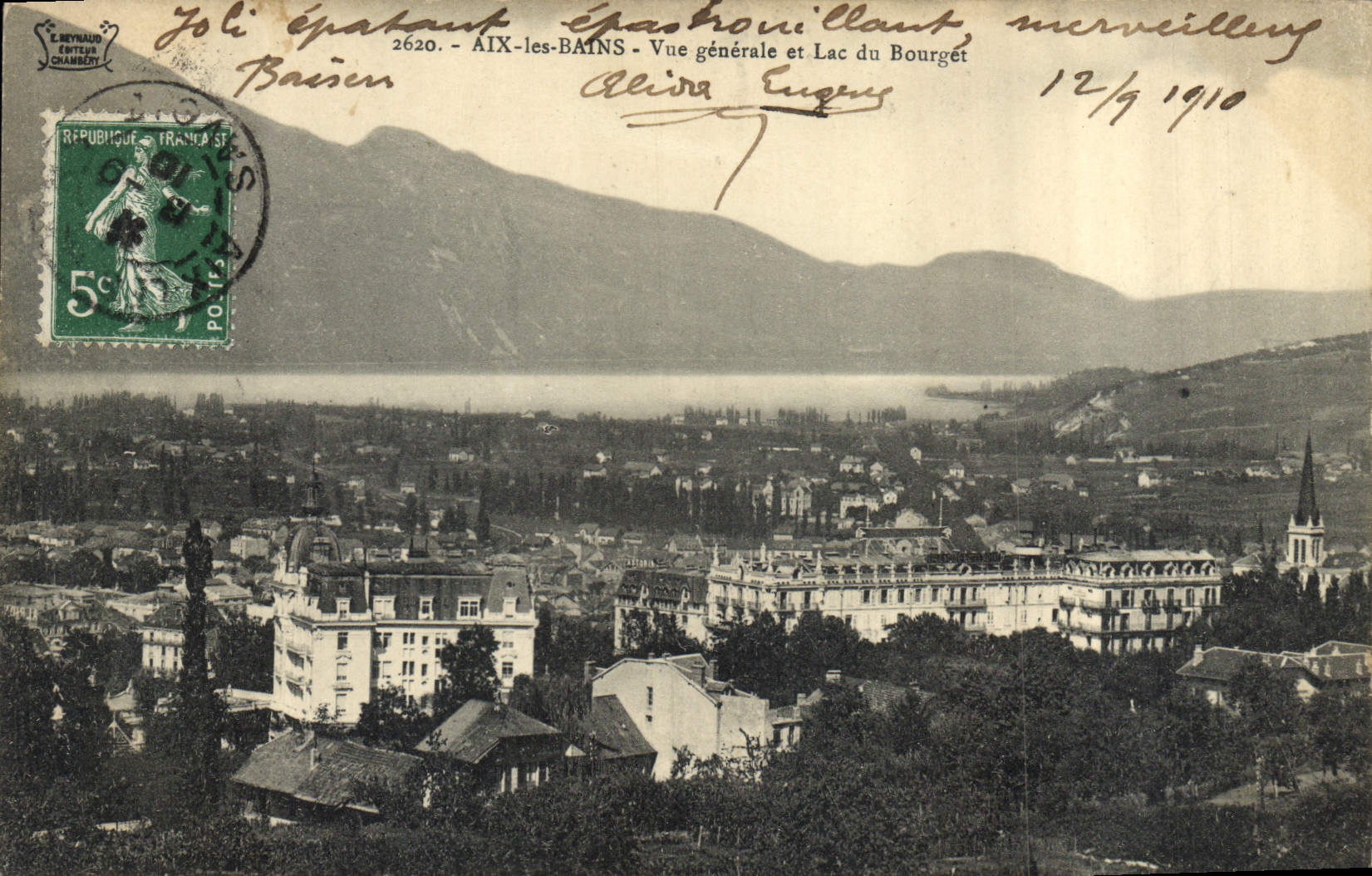 CPA Aix les Bains Vue generale et Lac du Bourget 