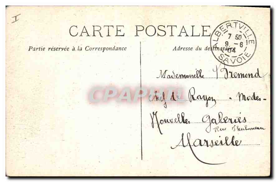 CPA Lac d'Annecy Chateau de Duingt Bateau — Verso