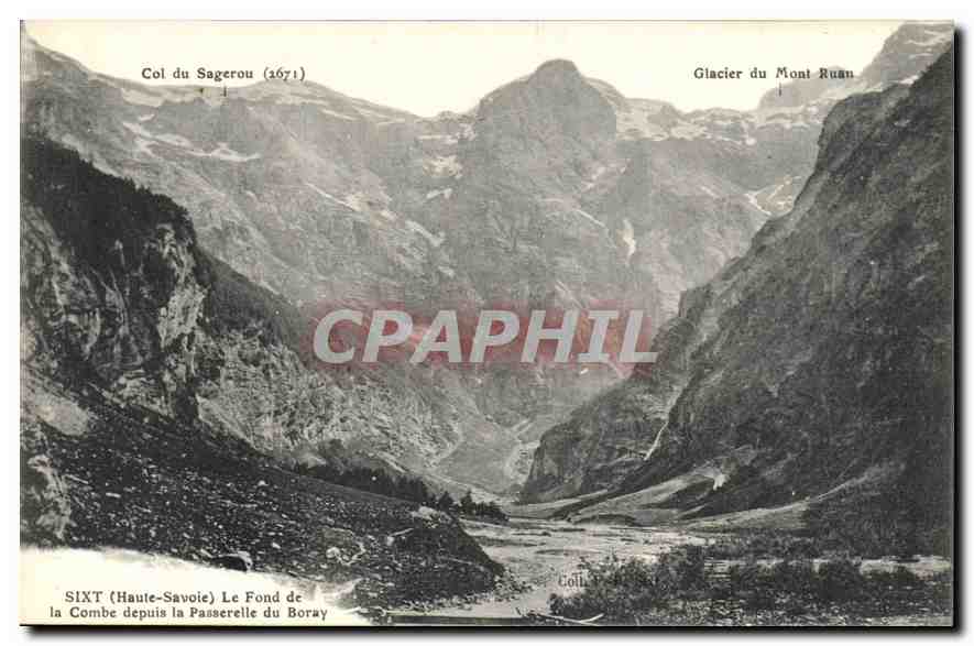 CPA Sixt Haute Savoie Le fond de la Combe depuis la Passerelle du Boray 